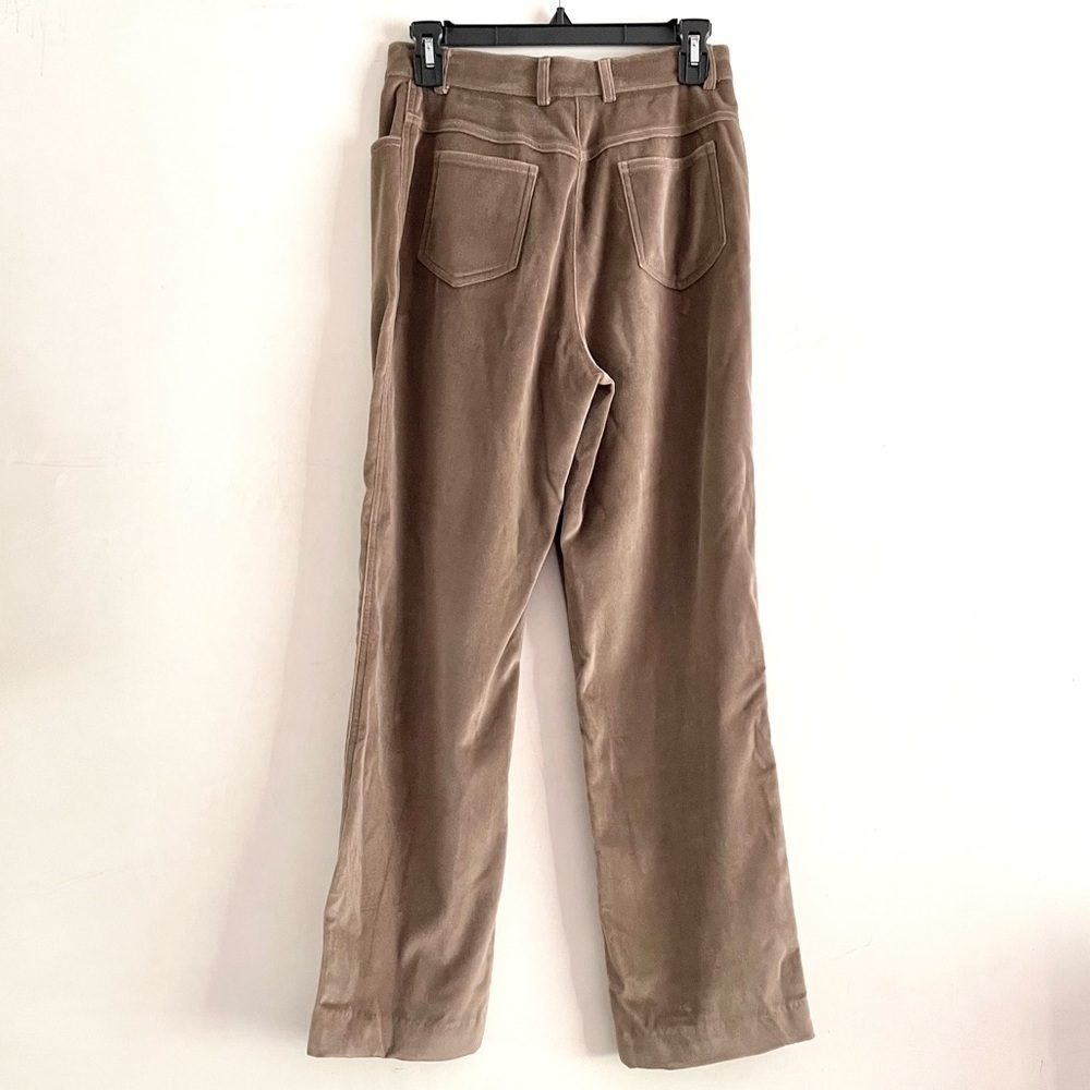 St. John Sport Marie Gray Velveteen Pants 4 Luxury Minimalist Neutral Capsule - Picture 4 of 8